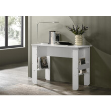 Modern White Office Table with Side Storage
