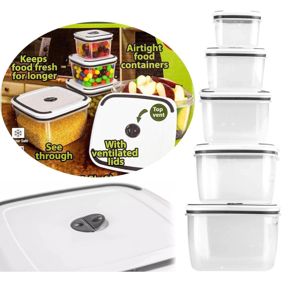 10pc Food StorageContainer Set with Lids BPA Free Freezer MicrowaveBox