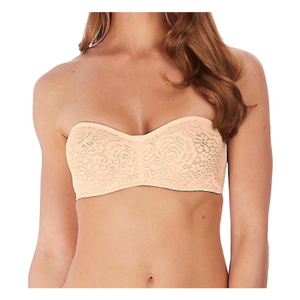 (36D) Wacoal Halo Lace Wa854205 W Underwired Strapless Bra Nude Nue Cs