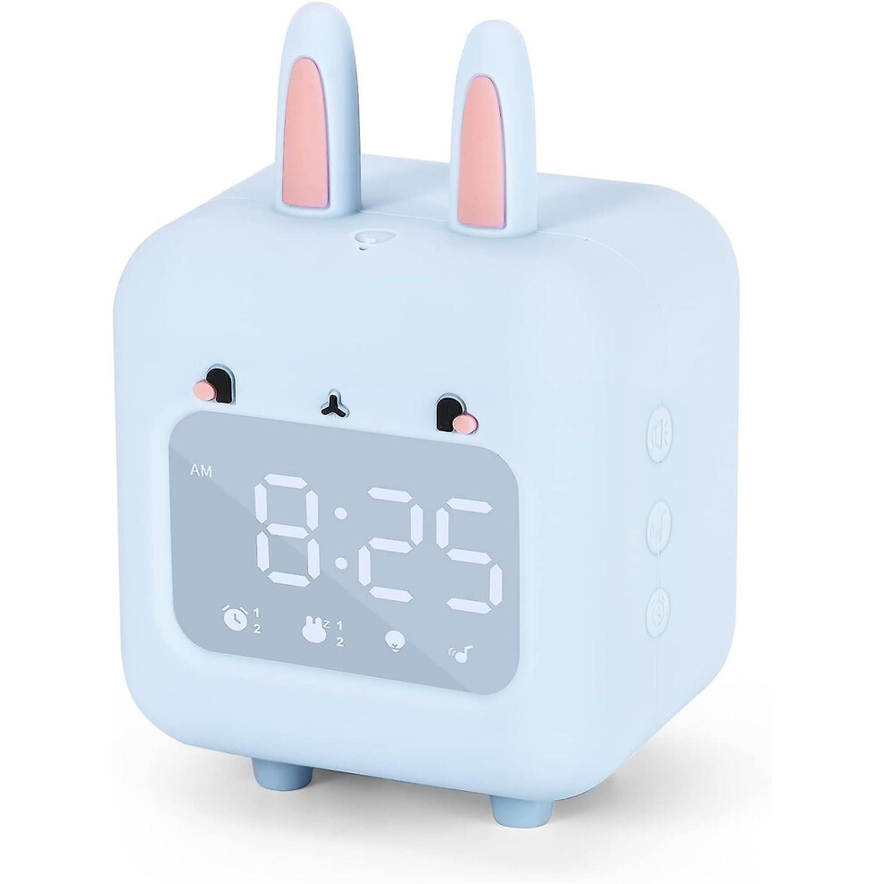Kids Alarm Clock, Digital Alarm Clock For Kids, Cute Bunny Alarm Clock For Girls, White Noise Alarm Clock, Night Light With Usb Children's Alarm Clock