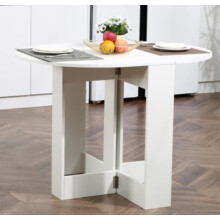 Drop Leaf Dining Table Small Oval Folding Bar Furniture Kitchen Space Saving White Modern Compact Extended PB Wooden Breakfast Room