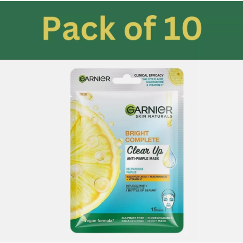 Garnier Garnier Bright Complete Anti Pimple Sheet Mask x10