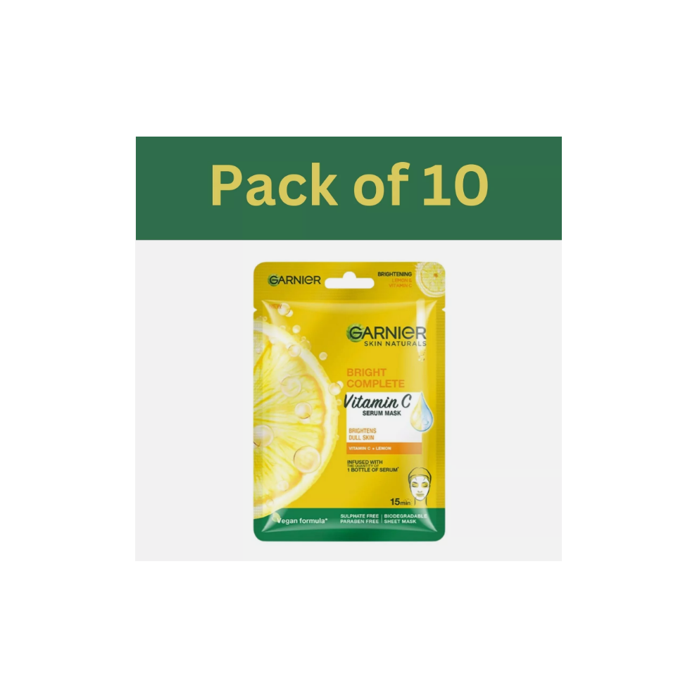 Garnier Vitamin C Sheet Mask (Yellow) x10