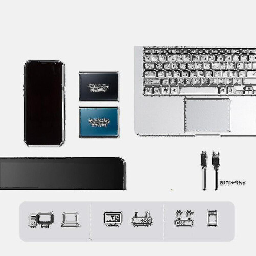 Hard Disk, 2tb Portable External Hard Disk, Waterproof And Shockproof (black) Free 1