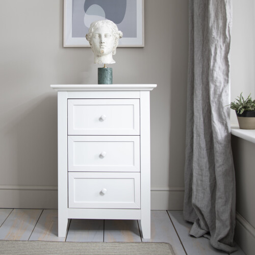 Noa and Nani (3 Drawer Bedside) Torsby Bedside Table with Drawer in Classic White 2
