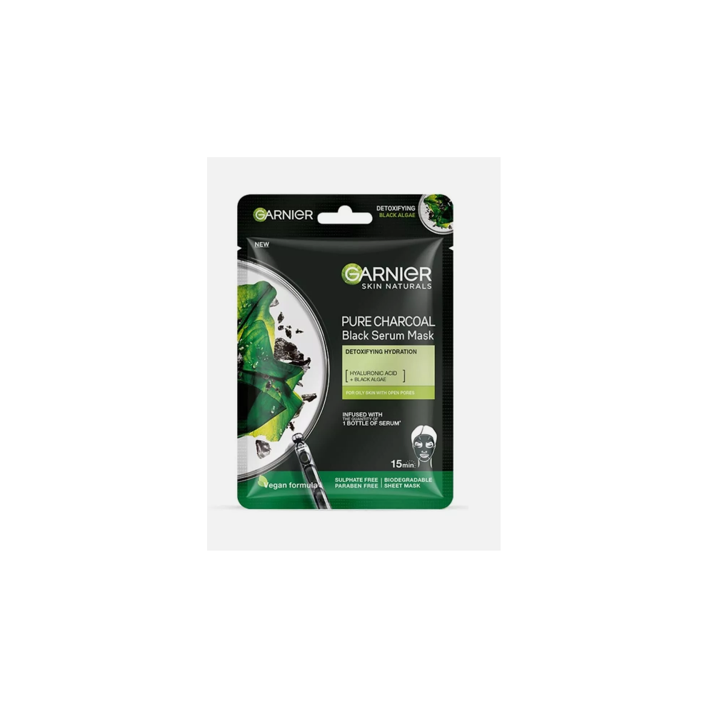 Garnier Pure Charcoal Black Sheet Mask (Black) x10