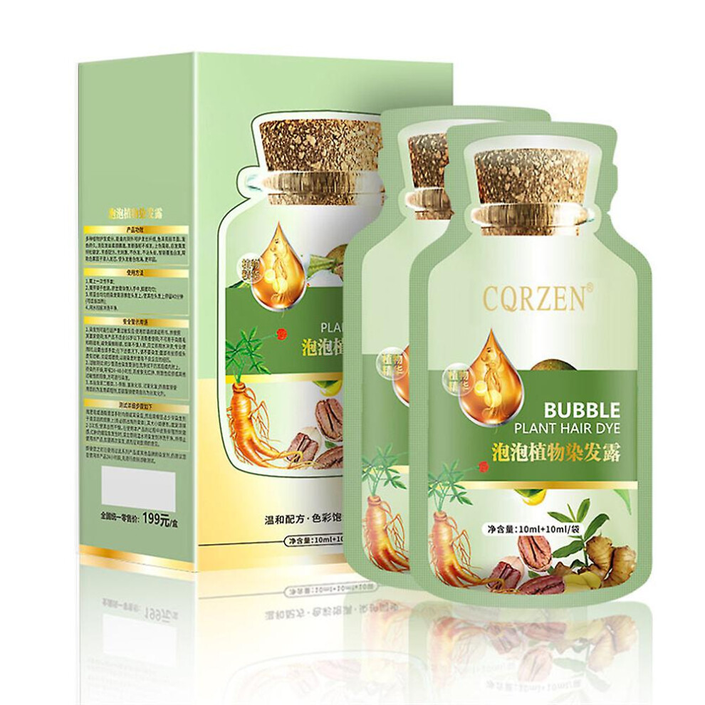 (black brown) Natural Plant Hair Dye Bubble New Botanical Based For Grey Hair Color Bubble Dye