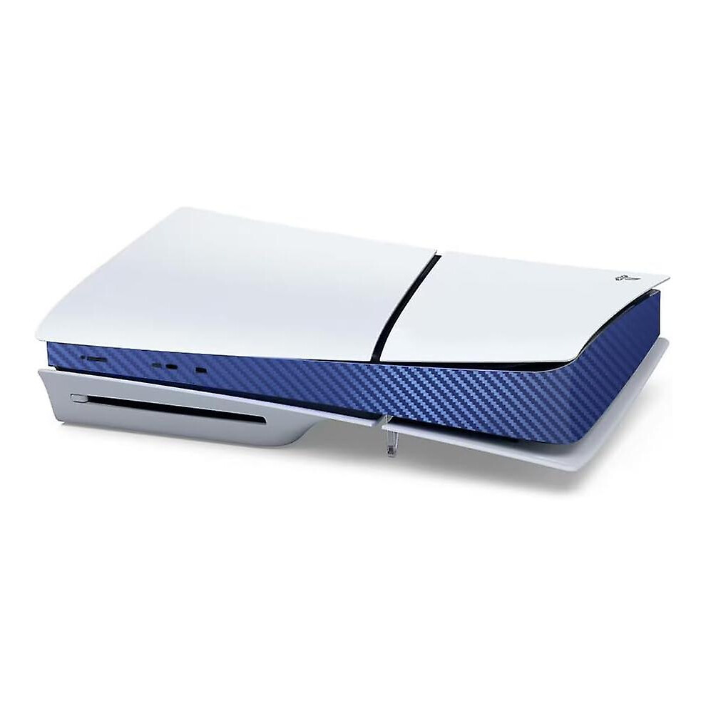 (Carbon Blue) Ps5 Slim Console Middle Skin, Anti-scratch Vinyl Protection Middle Strip Skin Compatible With Playstation 5 Slim Disc/digital Edition