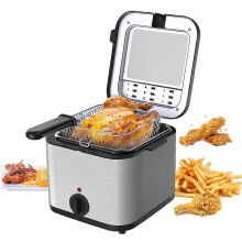 Kitchen 2.5l Electric Fryer Household Small 1000w High Power Multiple Function Stainless Steel Fryer Kebab French Fries Machine