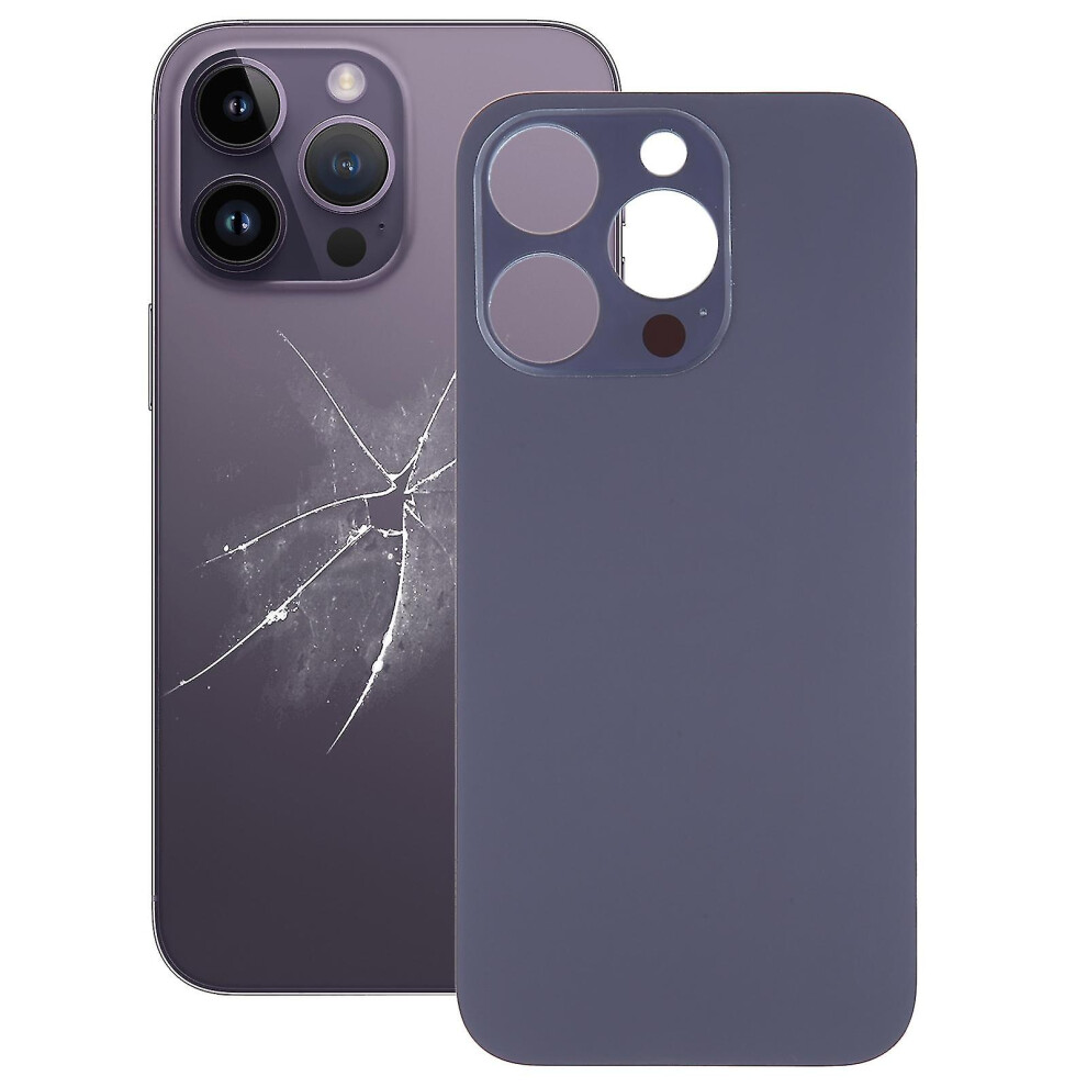 (Purple) Easy Replacement Glass Back Battery Cover For Iphone 14 Pro Purple 8994439321480