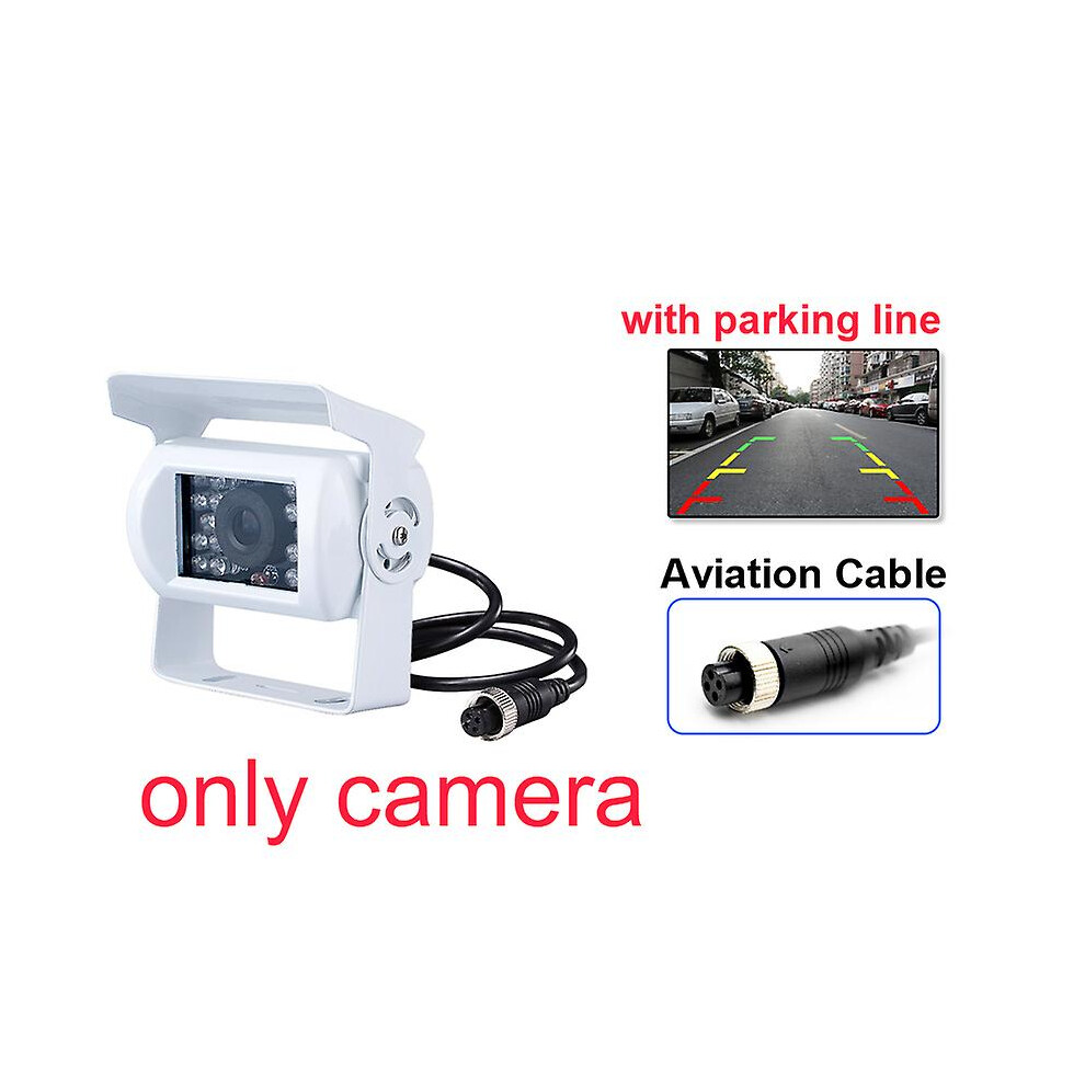 (With Lines(4Pin)) Truck Backup Camera Heavy Duty 18 Led Ir Night Vision Waterproof Vehicle Rear View Camera For Trailer/Pickups/Rv White 8994439329868