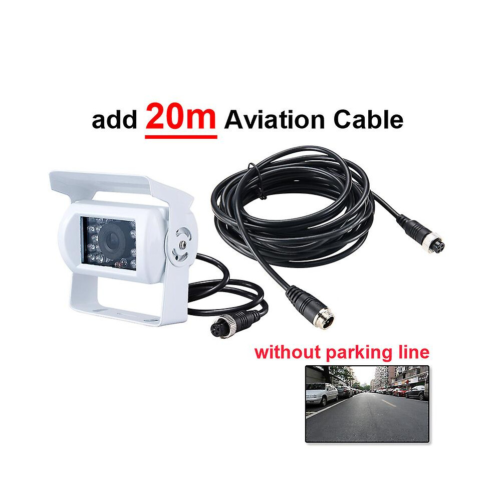 (Add 20M 4Pin Cable) Truck Backup Camera Heavy Duty 18 Led Ir Night Vision Waterproof Vehicle Rear View Camera For Trailer/Pickups/Rv White 8994439329875