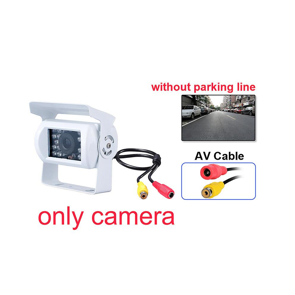 (Without Lines(Av)) Truck Backup Camera Heavy Duty 18 Led Ir Night Vision Waterproof Vehicle Rear View Camera For Trailer/Pickups/Rv White 8994439329905