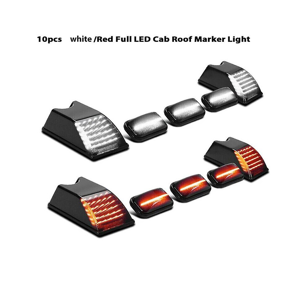 (10Pc Front Rear1, China) Ijdm / Full Led Cab Roof Marker Kit For 2003-2009 Hummer H2 Suv/Sut Top Clearance Marker Lights Lamps 12V Amber/Red/Light 8994439359445