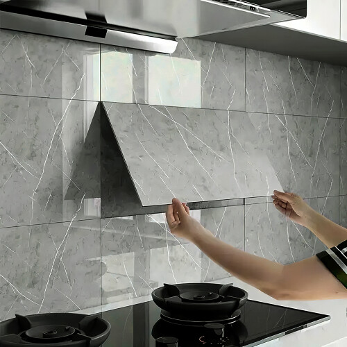 Living And Home (05) 10 Pcs Peel and Stick Marble Wall Tile Blacksplash 2