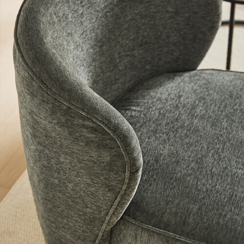 Living And Home Grey Chic Upholstered Swivel Chair 2
