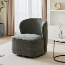 Grey Chic Upholstered Swivel Chair