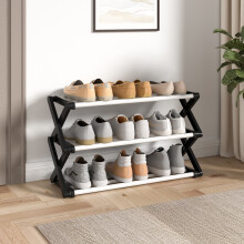 (3 Tiers) Foldable Multi-Tier Metal Shoe Rack