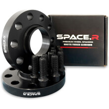 SPACE.R 1 Pair of 15mm Hubcentric Wheel Spacers Compatible with Audi A4 2007present A5 A6 2011-present A7 Includes M14x1.5 Extended Black Radius Bolts