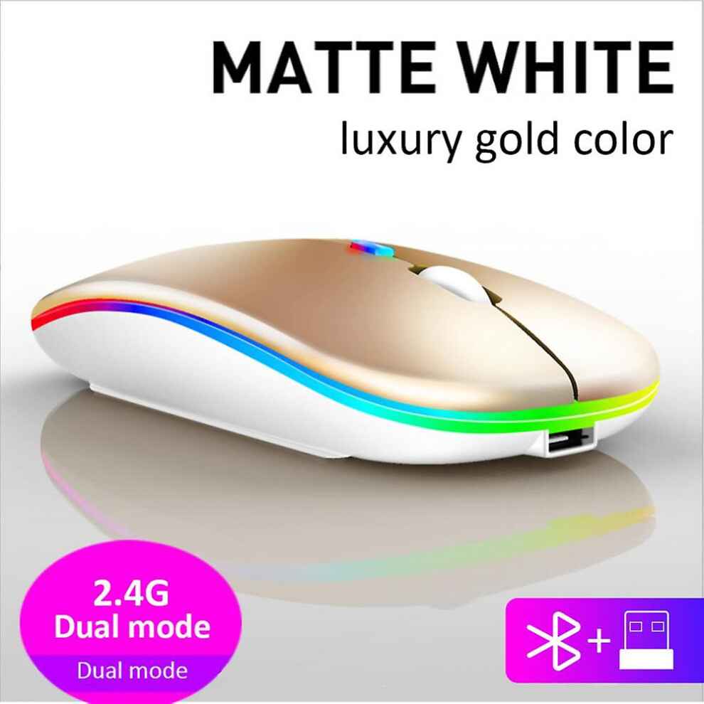 (Gold) Silent Wireless Mouse 2.4Ghz Overwatch Mice Mouse Gamer Rgb Mouse Portable Wireless Mouse For Laptop Gaming Mouse Gold 8994439435828