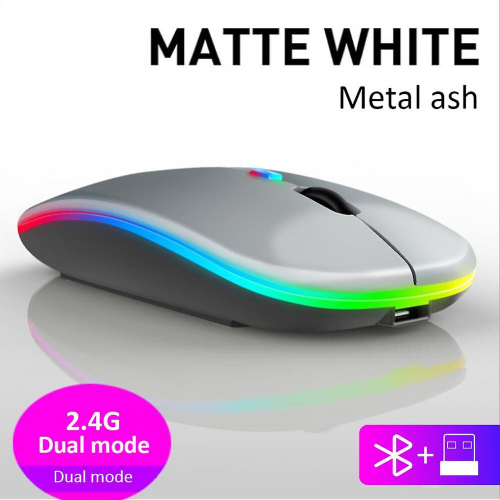 (Grey) Silent Wireless Mouse 2.4Ghz Overwatch Mice Mouse Gamer Rgb Mouse Portable Wireless Mouse For Laptop Gaming Mouse Grey 8994439435835