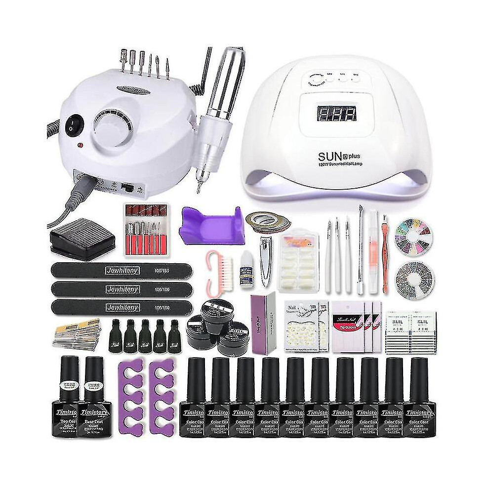 Nail Art Set 120/80/54w Uv Led Lamp Gel Nail Polish Set Electric Nail Drill Nail Art Set-