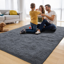 (120cm x 170cm (4ft x 5ft 8in)- Small Area Rugs For Living Room Bedroom, Grey) Non Slip Grey Rugs Floor Area Carpet Runner Mat UK
