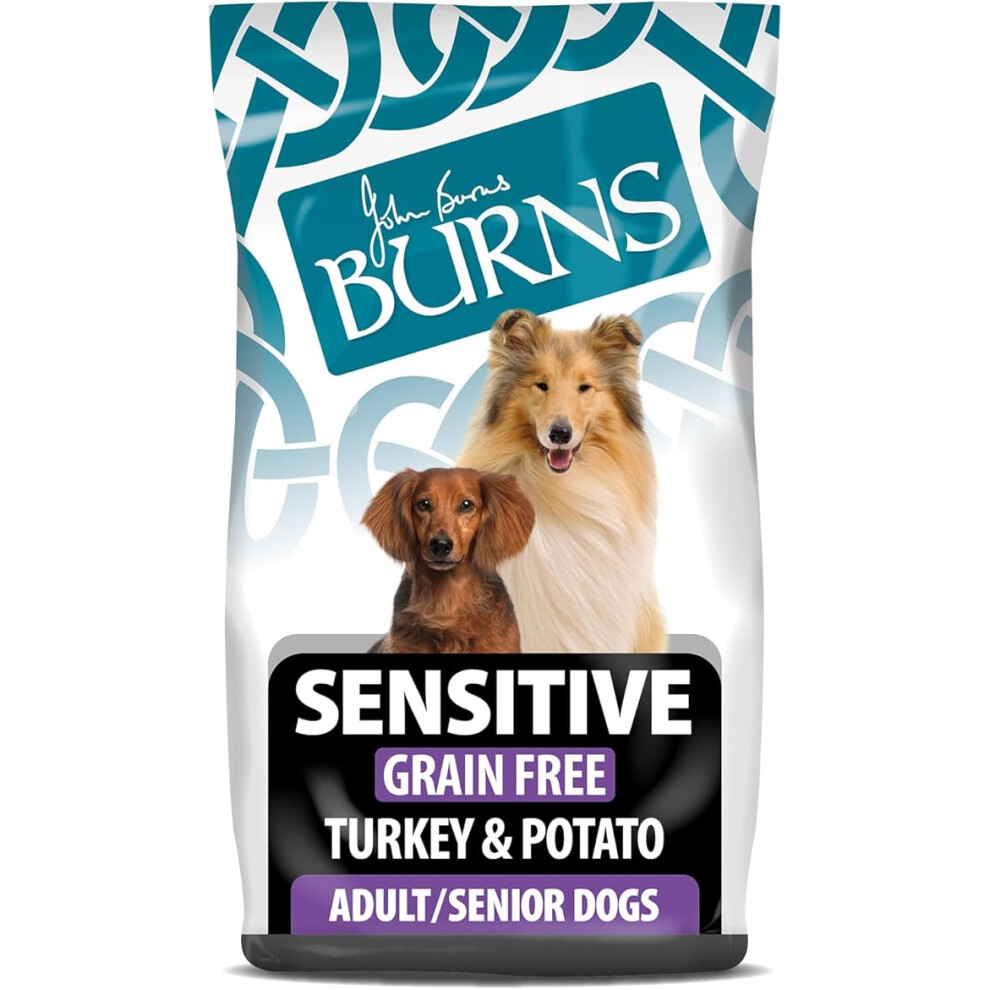 Burns Pet Nutrition Complete Dry Hypoallergenic Dog Food For Sensitive Dogs Turkey And Potato 2 Kg