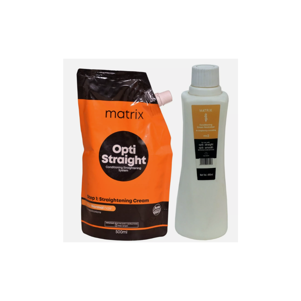 MATRIX Opti. Straightening Cream 500ml for Normal Hair & Neutralizer 500ml