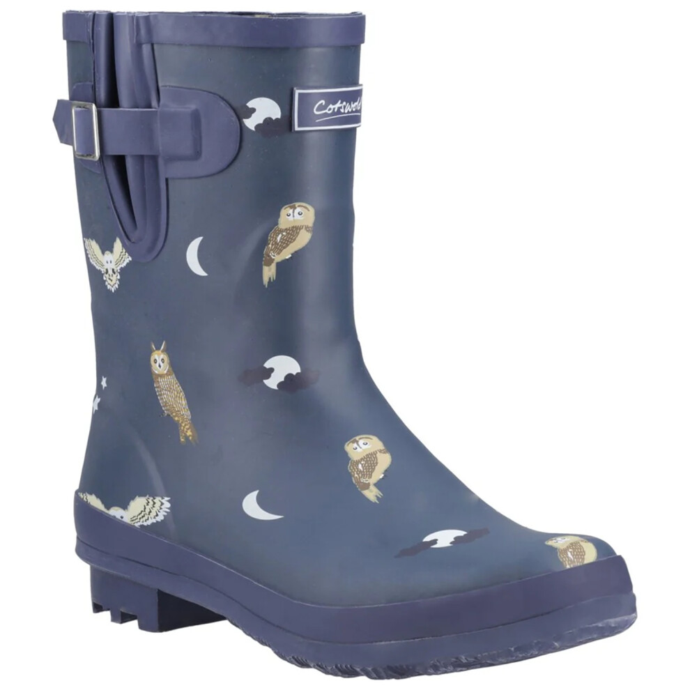 (8 UK, Mid Blue) Cotswold Womens/Ladies Woodland Owl Mid Cut Wellington Boots