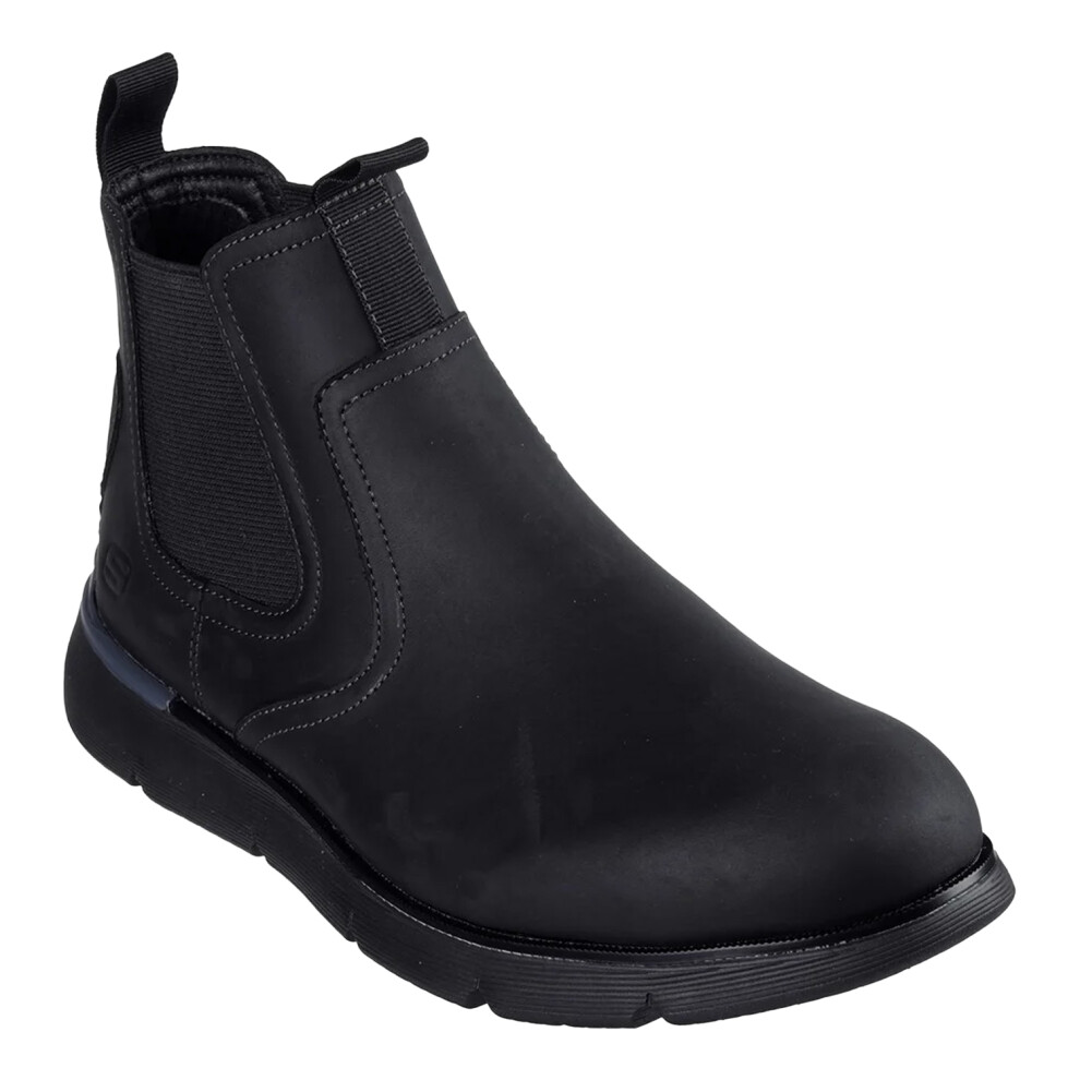 (6 UK, Black) Skechers Mens Augustino Paulo Leather Chelsea Boots