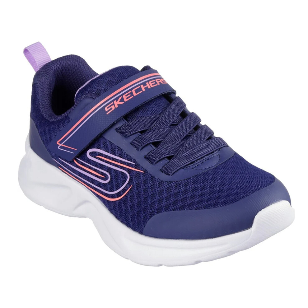 (2 UK, Navy/Lavender) Skechers Childrens/Kids Dynamatic Nonstop Speed Trainers