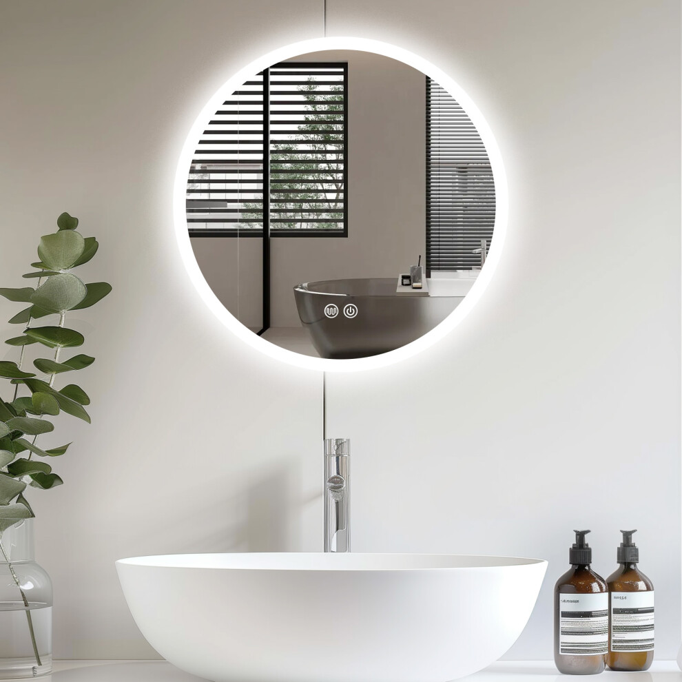 (Round 50cm) Bathroom Mirror with LED Wall Mounted Mirrors