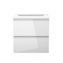 500mm Wall Hung Bathroom Vanity Units Gloss White with Ceramic Basin