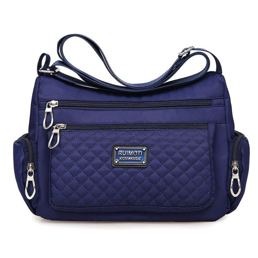 (dark blue, 27*10*19cm) Yogodlns Fashion Multi-pocket Shoulder Women&apos;s Bag Waterproof Oxford Crossbody Bag Brand New Messenger Handbag Shopping Mom Tote