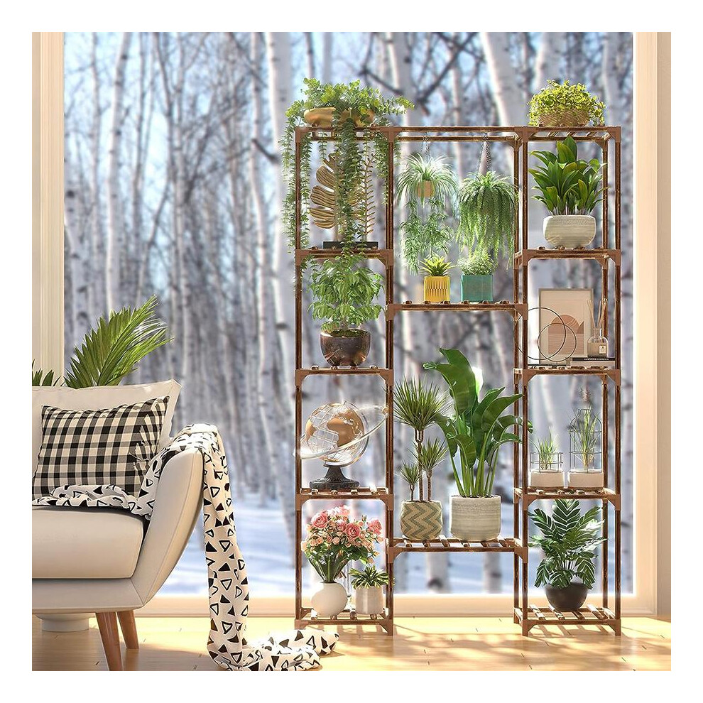 Multi-tier Wooden Plant Stand Flower Display Shelf