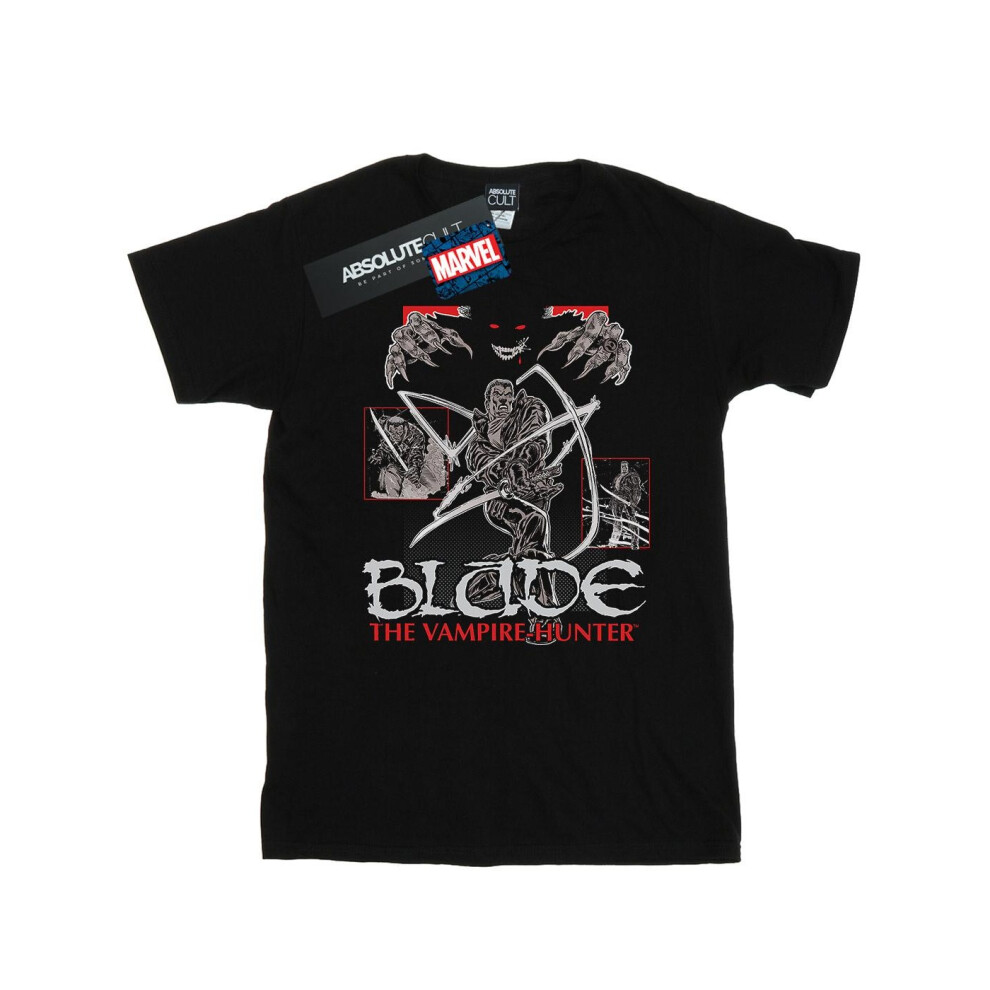 (L, Black) Marvel Mens Blade The Vampire Hunter T-Shirt