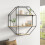 Living And Home Octagonal Metal Floating Wall Display Shelf 2