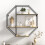 Living And Home Octagonal Metal Floating Wall Display Shelf 1