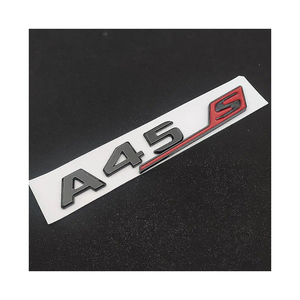 (A45s Red) 3D Abs Chrome Logo A45s Emblem Letters Turbo 4Matic Badge Car Sticker For Mercedes Benz A45s Amg W176 W177 Accessories A45s Bl Black/Red 8994439376060