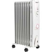 MYLEK Oil Filled Radiator with Adjustable Thermostat and 24 Hour Timer - 3 Heat Settings - Electric Portable Heater 9 Fin