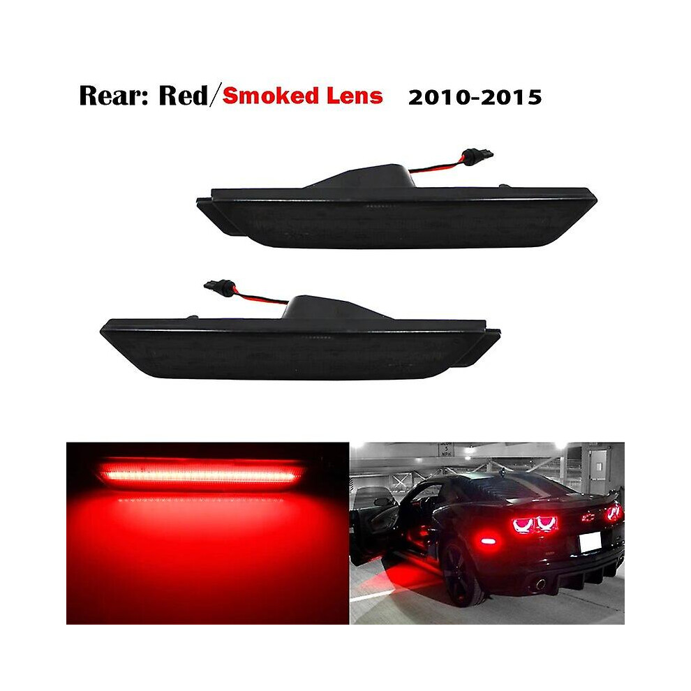 (2Pc Rear Red2) Ijdm 12V Full Side Marker Lights For 2010-2015 Chevy Camaro, (Front: Rear: Red) Powe By Total Of 96 Smd Led Amber/Red 8994439378859