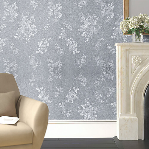 Living And Home Retro Flower Textured PVC Wallpaper Roll 1