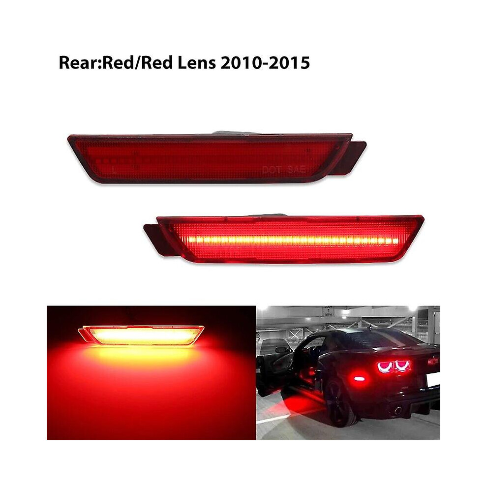 (2Pc Rear Red4) Ijdm 12V Full Side Marker Lights For 2010-2015 Chevy Camaro, (Front: Rear: Red) Powe By Total Of 96 Smd Led Amber/Red 8994439378873