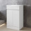 AICA (White) 500mm Floor Standing Bathroom Vanity Units with Ceramic Basin Sink High Gloss White/Grey 1