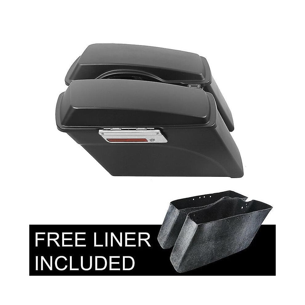 (Matte ) Motorcycle Abs Saddlebags With Lid Latch Keys For Harley Road King Electra Glide Road Glide Ultra 1994-2013 2012 Black 8994439444028