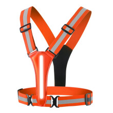 (Orange, One size) USB Rechargeable Safety Reflective Vest Night Safety Reflective Vest Top for Motorcycling Jogging