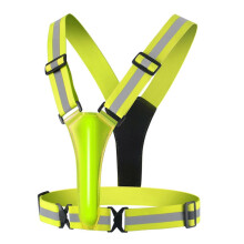 (Yellow, One size) USB Rechargeable Safety Reflective Vest Night Safety Reflective Vest Top for Motorcycling Jogging