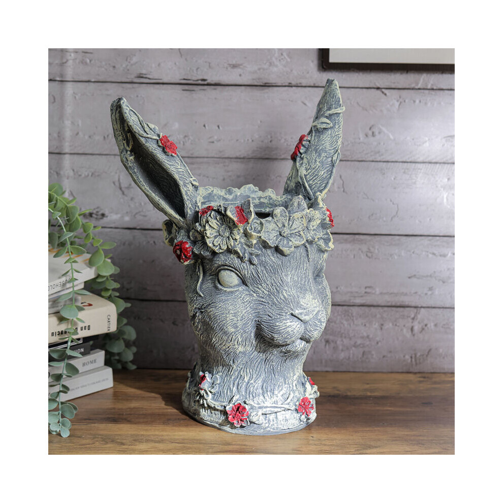 Resin Animal Bunny Rabbit Statue Hare Figurine Ornament