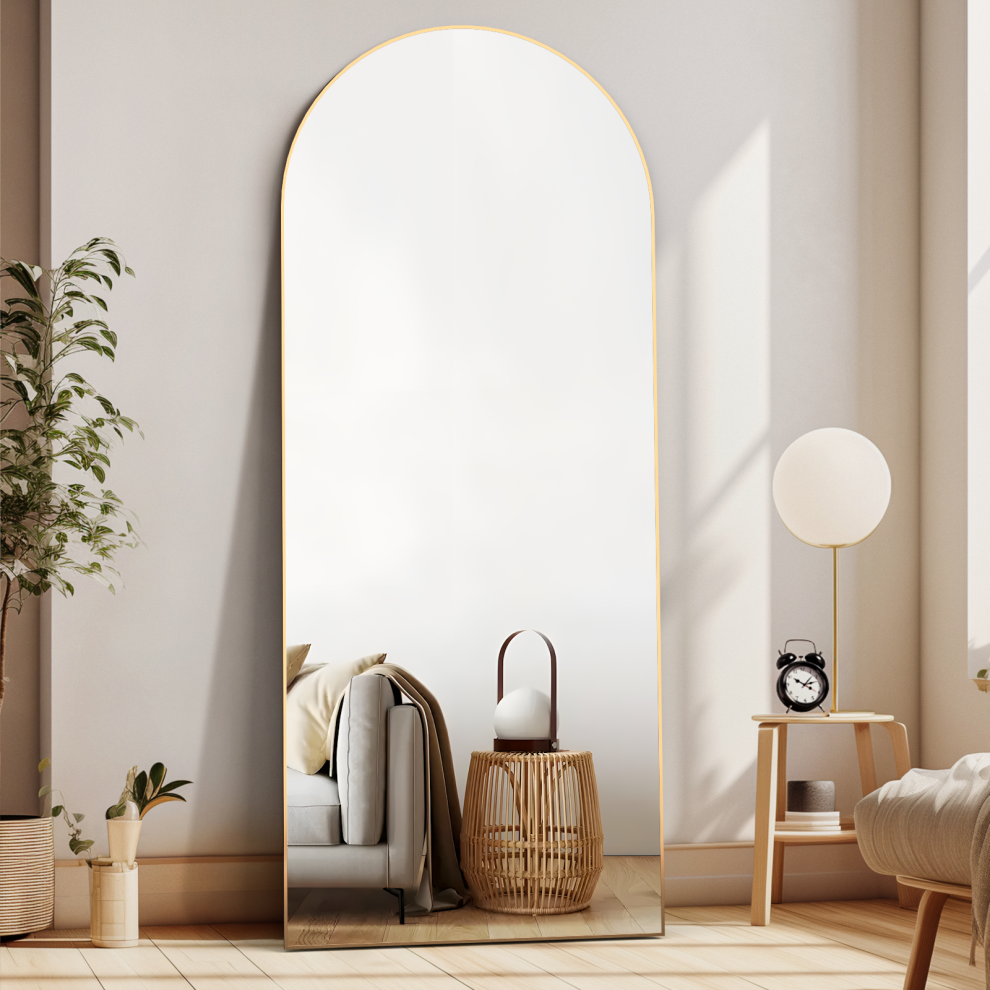 (Gold,165x60cm) CASSILANDO Arch Full Length Mirror Floor Standing